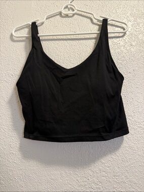 Black Women's V-Neck Crop Tank Top